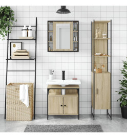 Ensemble d'armoires de salle de bain 3 pcs chêne sonoma