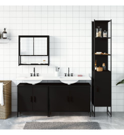 Ensemble de meubles salle de bain 4 pcs noir bois d'ingénierie