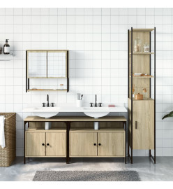 Ensemble de meubles de salle de bain 4 pcs chêne sonoma