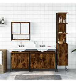 Ensemble de meubles de salle de bain 4 pcs Chêne fumé Bois