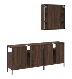 Ensemble d'armoires de salle de bain 3 pcs chêne marron