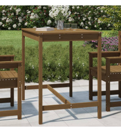 Table de jardin marron miel 121x82,5x110 cm bois massif de pin