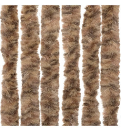 Rideau anti-mouches beige et marron foncé 56x185 cm chenille