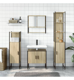 Ensemble de meubles de salle de bain 4 pcs chêne sonoma