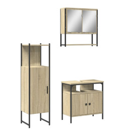 Ensemble de meubles de salle de bain 3 pcs chêne sonoma