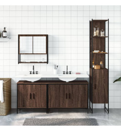 Ensemble de meubles de salle de bain 4 pcs Chêne marron