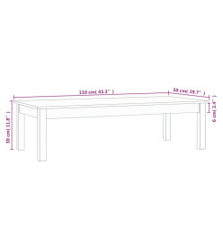 Table basse Noir 110x50x30 cm Bois massif de pin