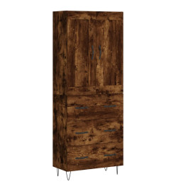 Buffet haut Chêne fumé 69,5x34x180 cm Bois d'ingénierie