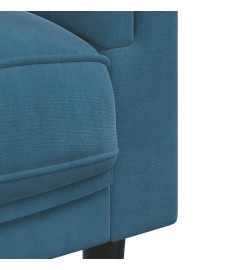 Fauteuil avec coussin bleu velours