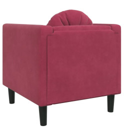 Fauteuil avec coussin rouge bordeaux velours