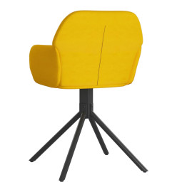 Chaises pivotantes à manger lot de 2 Jaune Velours