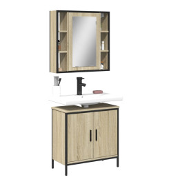 Ensemble de meubles de salle de bain 2 pcs chêne sonoma