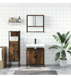 Ensemble de meubles de salle de bain 3 pcs Chêne fumé