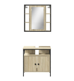 Ensemble de meubles de salle de bain 2 pcs chêne sonoma