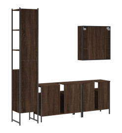 Ensemble d'armoires de salle de bain 4 pcs chêne marron