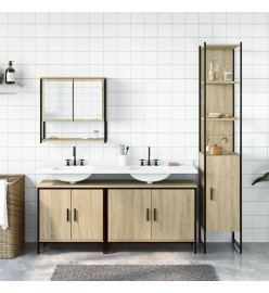 Ensemble de meubles de salle de bain 4 pcs chêne sonoma