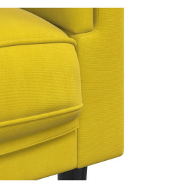 Fauteuil avec coussin jaune velours