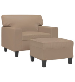 Fauteuil avec repose-pied Cappuccino 60 cm Similicuir