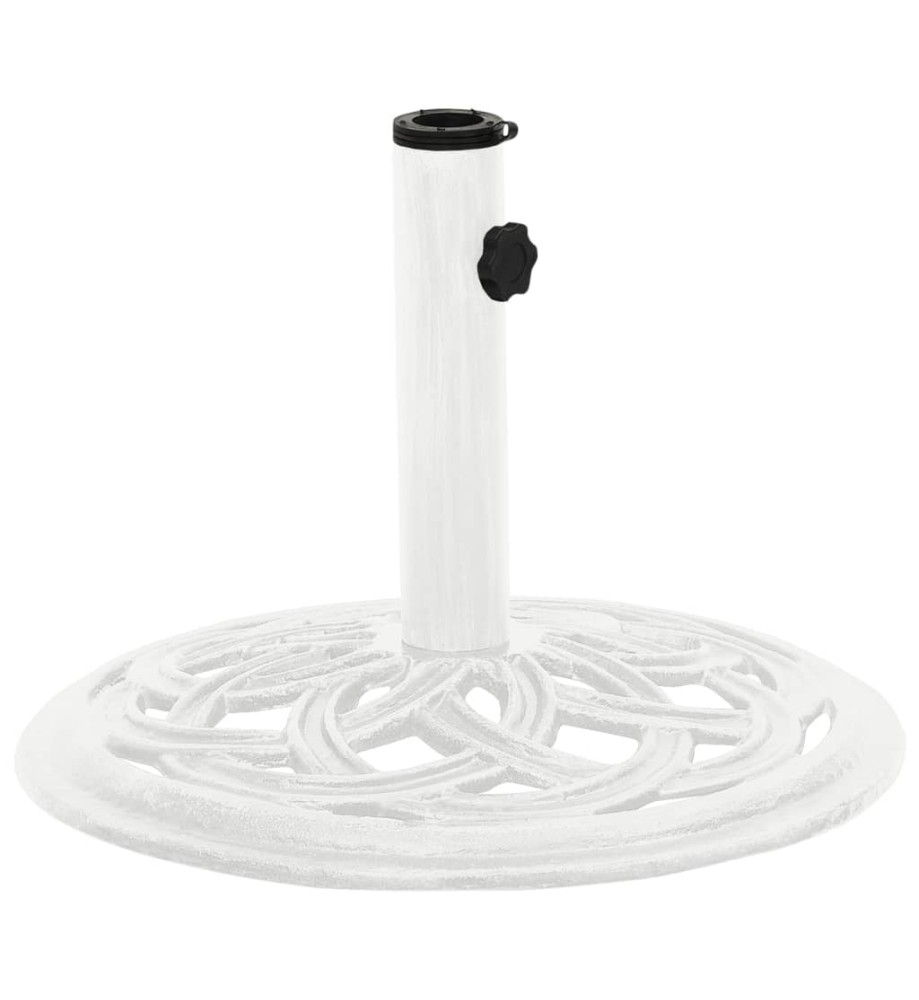 Socle de parasol Blanc 44x44x31 cm Fonte