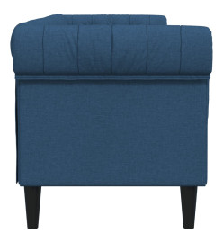 Canapé Chesterfield 3 places bleu tissu