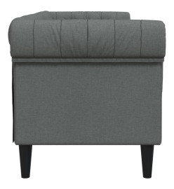 Canapé Chesterfield 3 places gris foncé tissu