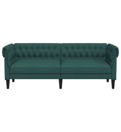 Canapé Chesterfield 3 places vert foncé tissu