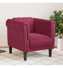 Fauteuil rouge bordeaux velours