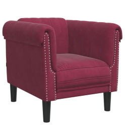 Fauteuil rouge bordeaux velours