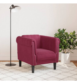 Fauteuil rouge bordeaux velours