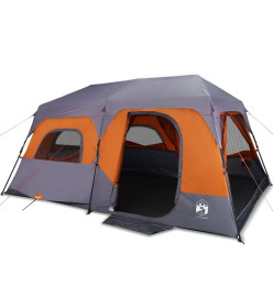 Tente de camping 9 personnes gris et orange 441x288x217 cm