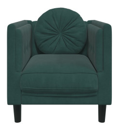 Fauteuil avec coussin vert foncé velours