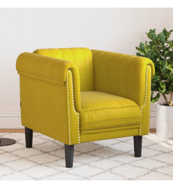 Fauteuil jaune velours