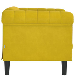 Fauteuil jaune velours