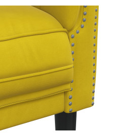 Fauteuil jaune velours