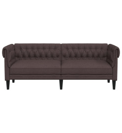 Canapé Chesterfield 3 places marron foncé tissu