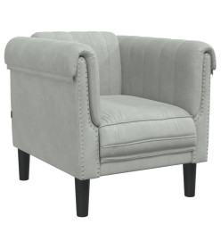 Fauteuil gris clair Velours