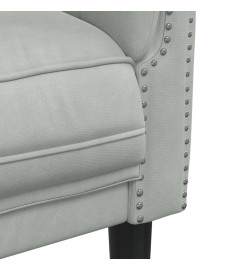 Fauteuil gris clair Velours