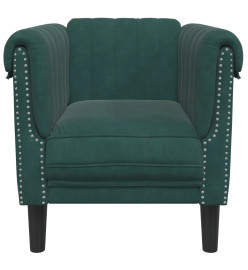 Fauteuil vert foncé velours