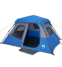 Tente de camping 6 personnes bleu 344x282x192 cm