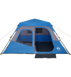 Tente de camping 6 personnes bleu 344x282x192 cm