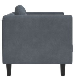 Fauteuil avec coussin gris foncé velours