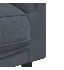 Fauteuil avec coussin gris foncé velours