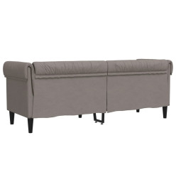 Canapé Chesterfield 3 places taupe tissu