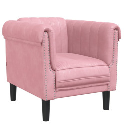 Fauteuil rose velours