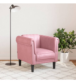 Fauteuil rose velours