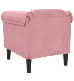 Fauteuil rose velours