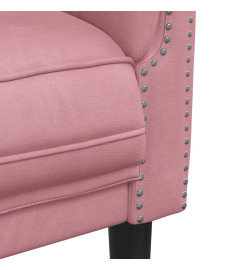 Fauteuil rose velours