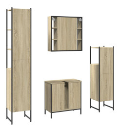 Ensemble d’armoires de salle de bain 4 pcs chêne sonoma