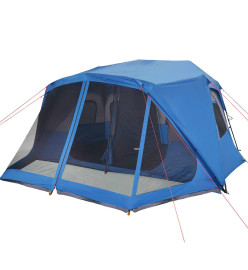 Tente de camping 10 personnes bleu 443x437x229 cm