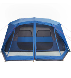 Tente de camping 10 personnes bleu 443x437x229 cm